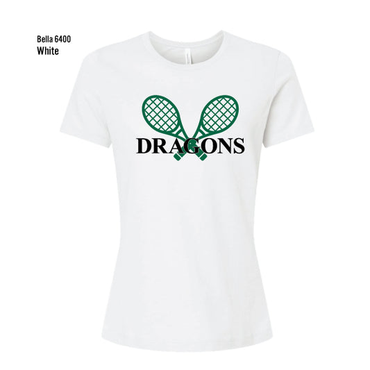 Dragons Tennis "Racquets" Bella Canvas Women's Relaxed CVC Tee