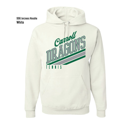 Carroll Tennis "Slant" Jerzees Nublend Fleece Hooded Pullover