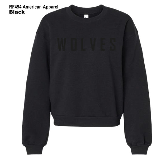 Cross Timbers MS "Puffy WOLVES" American Apparel Ladies ReFlex Crew Sweatshirt