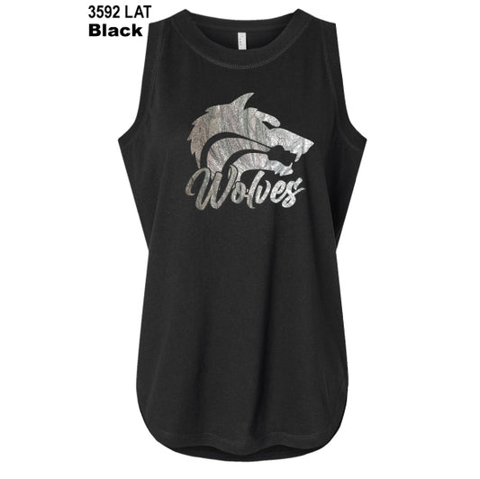 Cross Timbers MS "Wolf Logo" LAT Ladies Relaxed Tank