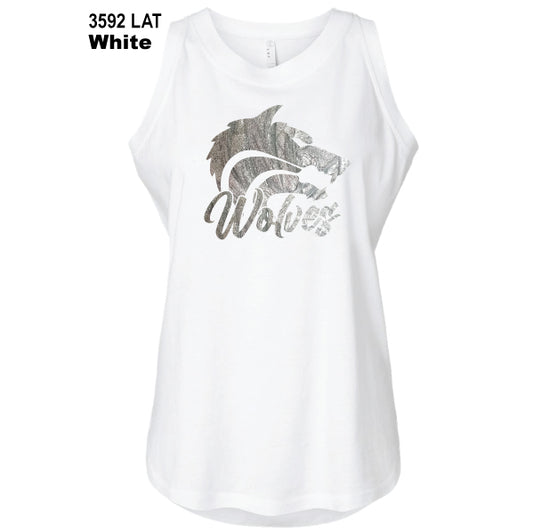 Cross Timbers MS "Wolf Logo" LAT Ladies Relaxed Tank