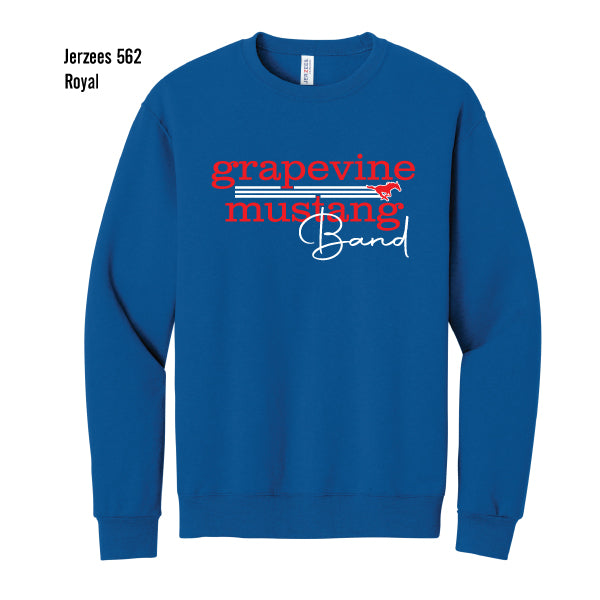 Grapevine Mustang Band "Lines" Jerzees Crew Sweatshirt