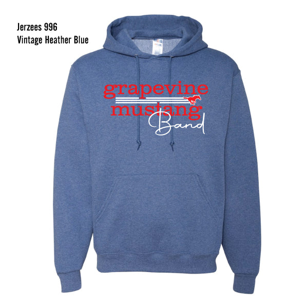 Grapevine Mustang Band "Lines" Jerzees Pullover Hooded Sweatshirt