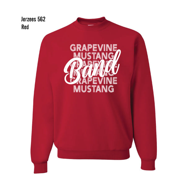Grapevine Mustang Band "Repeating" Jerzees Crew Sweatshirt