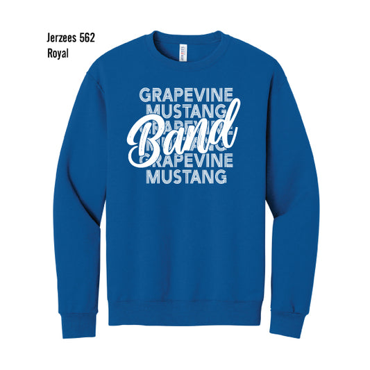 Grapevine Mustang Band "Repeating" Jerzees Crew Sweatshirt