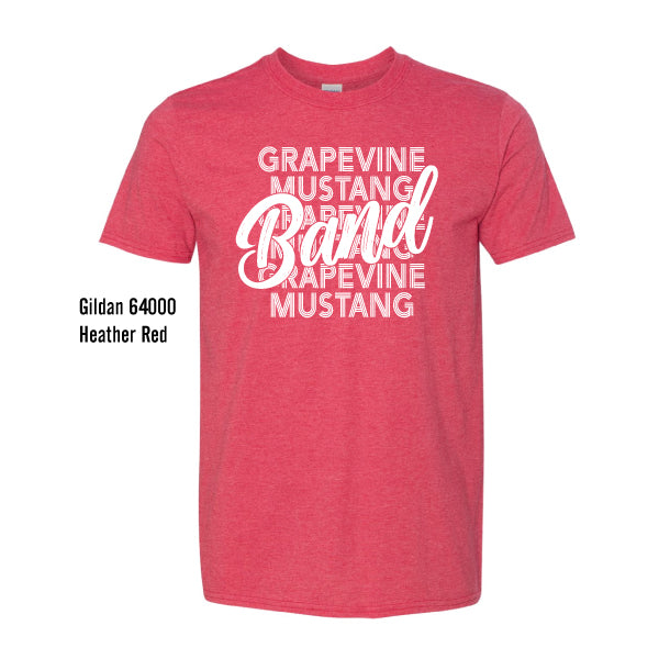 Grapevine Mustang Band "Repeating" Gildan Softstyle Tee