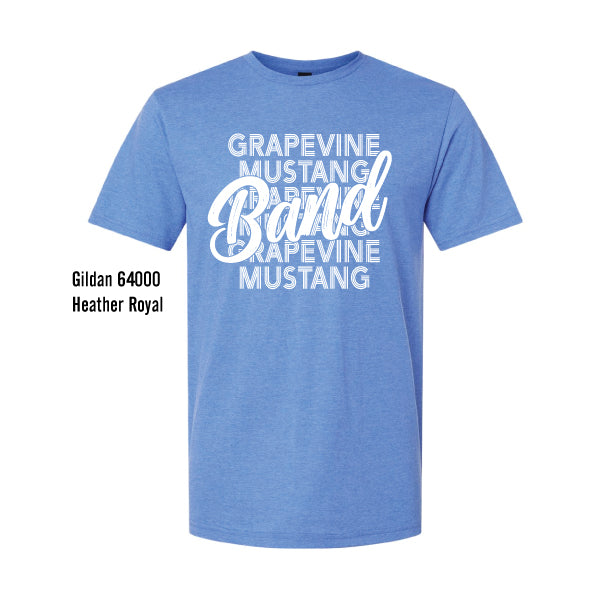 Grapevine Mustang Band "Repeating" Gildan Softstyle Tee