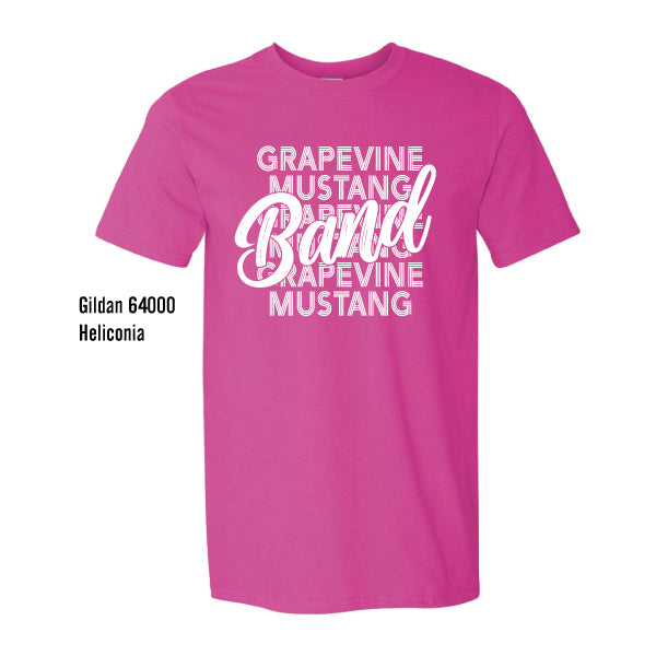 Grapevine Mustang Band "Repeating" Gildan Softstyle Tee