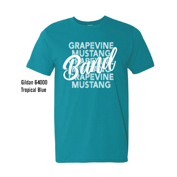 Grapevine Mustang Band "Repeating" Gildan Softstyle Tee