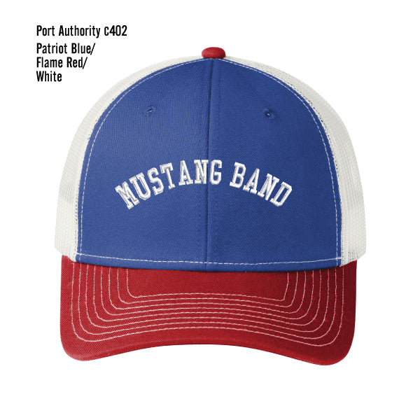 Grapevine Mustang Band "Curved Mustang Band" Port & Co Snapback Trucker Cap