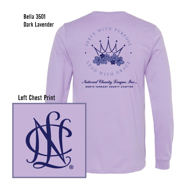 National Charity League North Tarrant County Chapter "Serve With Purpose" Bella Canvas Jersey L/S e