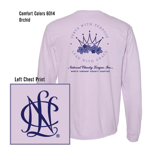 National Charity League North Tarrant County Chapter "Serve with Purpose" Comfort Colors L/S Tee