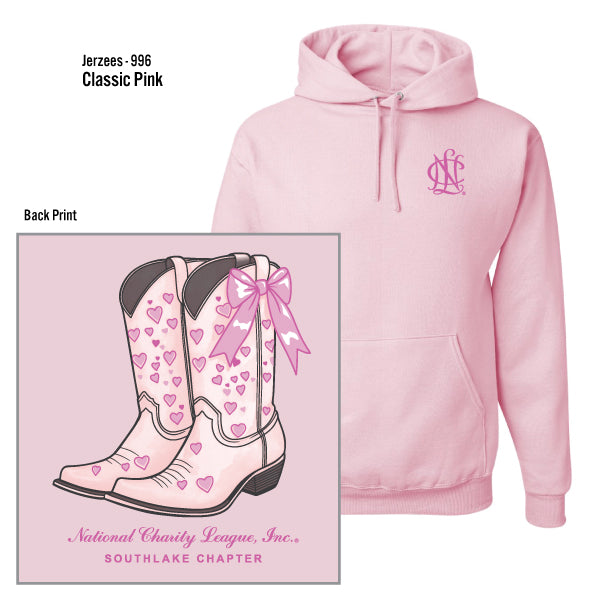 National Charity League Southlake Chapter "Boots & Bow" Jerzees Nublend Fleece Pullover Hoodie