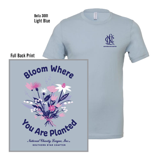 National Charity League Southern Star Chapter "Bloom Where You Are Planted" Bella Canvas Unisex Jersey Tee