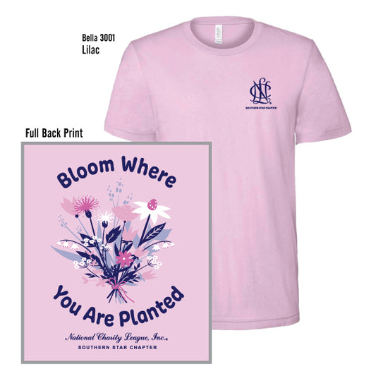 National Charity League Southern Star "Bloom Where You Are Planted" Bella Canvas Unisex Jersey Tee