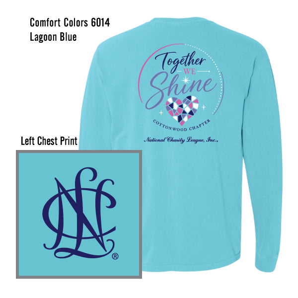 National Charity League Cottonwood Chapter "Together We Shine" Comfort Colors L/S Tee