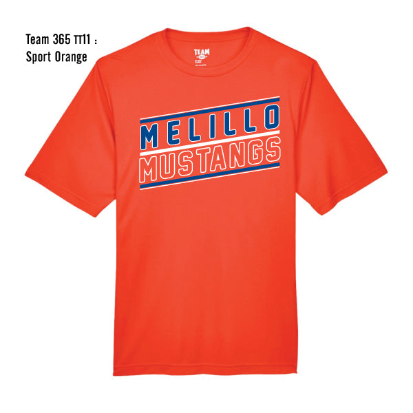 Melillo Middle School "Melillo Mustangs Slant" Team 365 Zone Performance Tee
