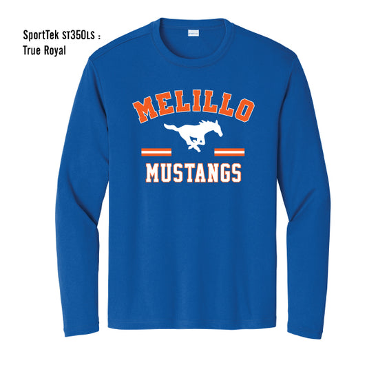 Melillo Middle School "Melillo Mustangs Stripes" Sport-Tek Competitor L/S Tee