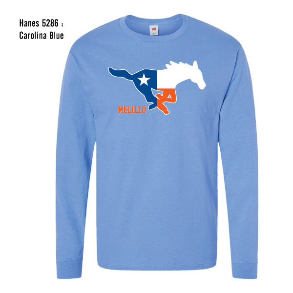 Melillo Middle School "Texas Flag Mustang" Hanes Essential L/S Tee
